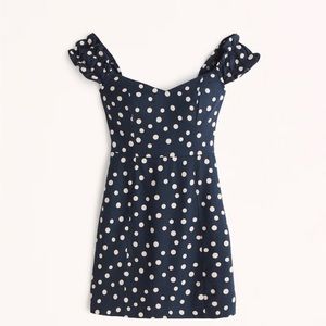 Abercrombie off the shoulder corset polka dot mini dress